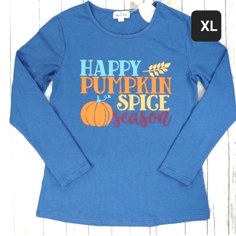 NEW Happy Pumpkin Spice Long Sleeve Tee